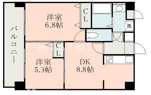 熊本市中央区本荘のマンションの間取り