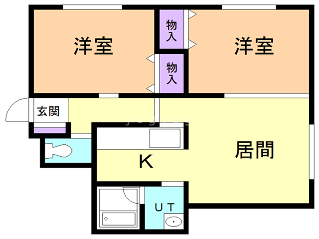 【札幌市北区拓北五条のアパートの間取り】