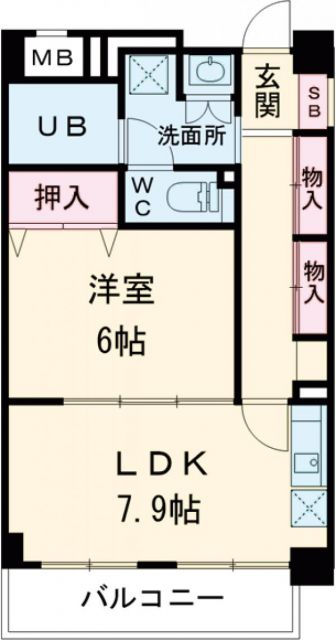 奈良市芝辻町のマンションの間取り