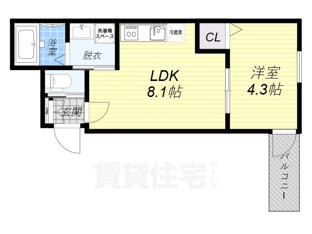 F asecia　城北公園通の間取り