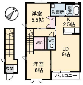 防府市大字江泊のアパートの間取り