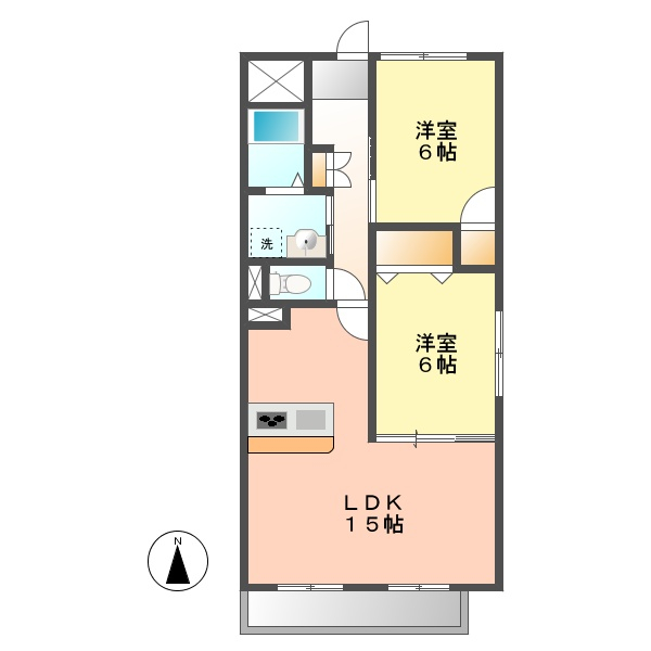 北名古屋市鹿田のマンションの間取り