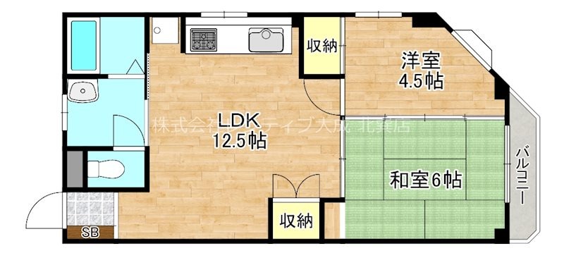 大阪市生野区田島のマンションの間取り