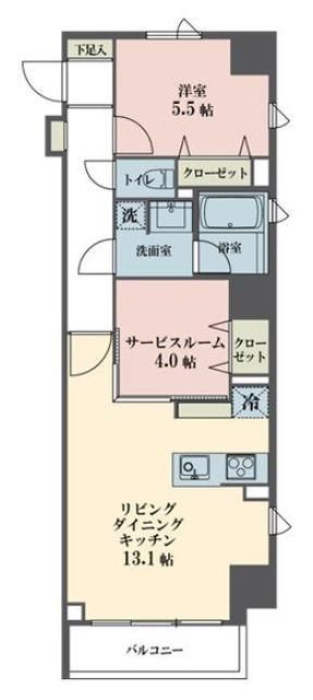 千代田区隼町のマンションの間取り