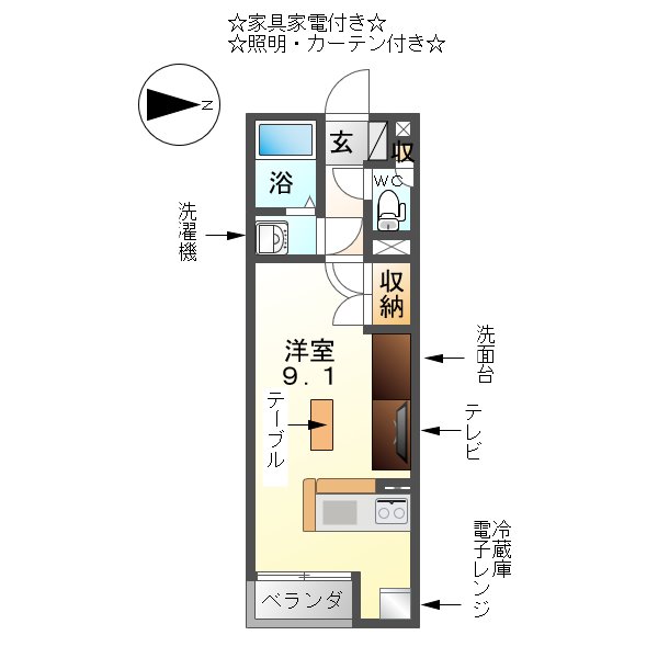 津島市中地町のアパートの間取り