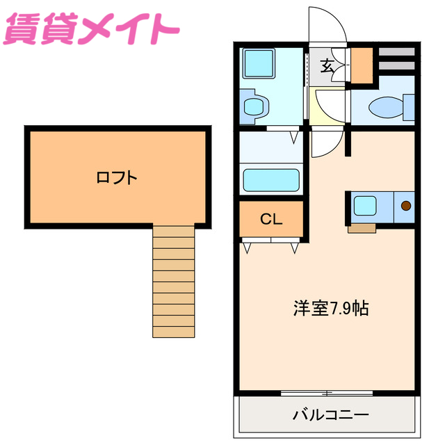 鈴鹿市北江島町のアパートの間取り