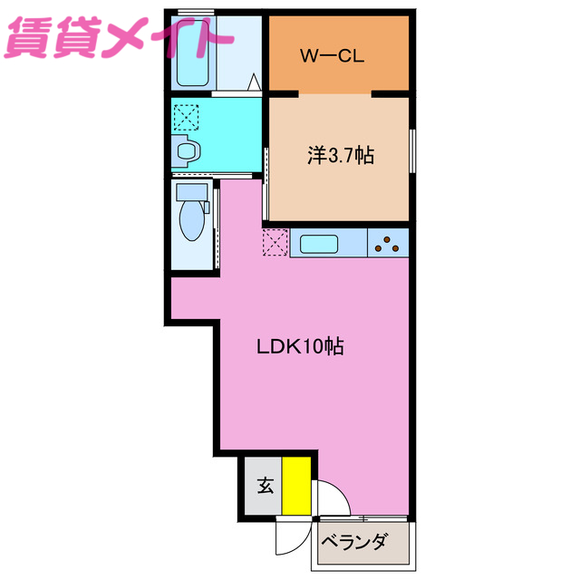 津市香良洲町のアパートの間取り