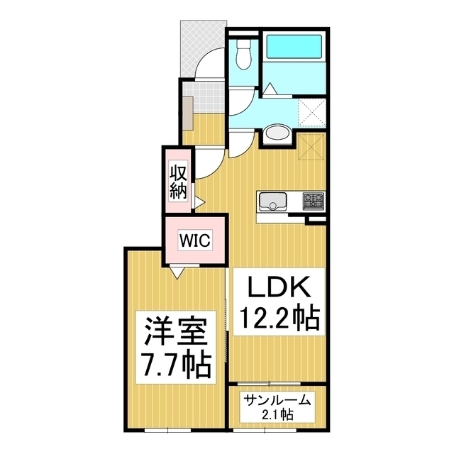 飯山市大字木島のアパートの間取り