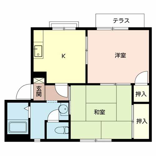 堺市南区鴨谷台のアパートの間取り