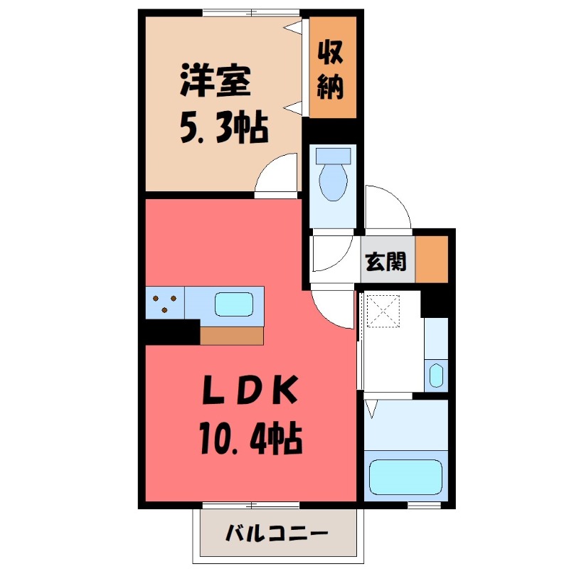 【太田市藤久良町のアパートの間取り】