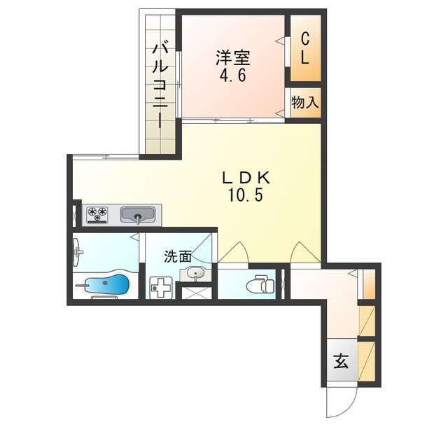 堺市堺区中三国ヶ丘町のアパートの間取り