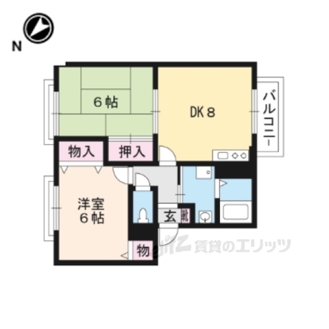 守山市二町町のマンションの間取り