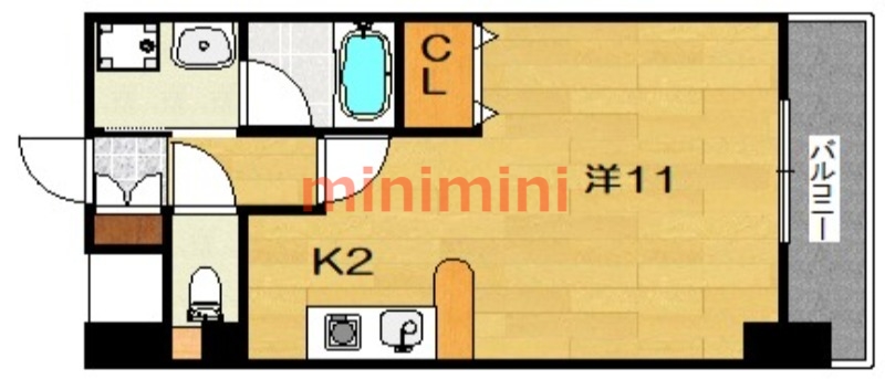 茨木市西豊川町のマンションの間取り