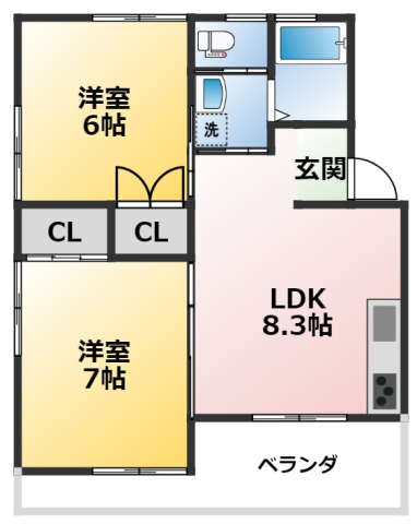 【刈谷市恩田町のアパートの間取り】