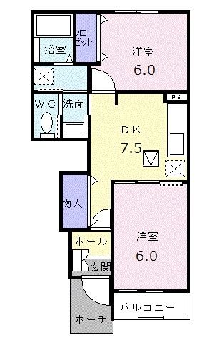 柏崎市北半田のアパートの間取り