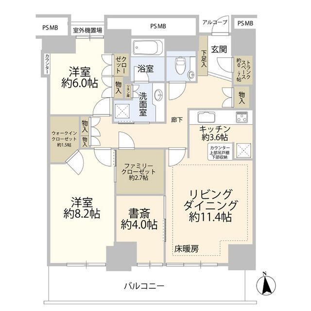 江東区東雲のマンションの間取り