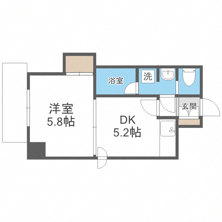 札幌市東区北十六条東のマンションの間取り