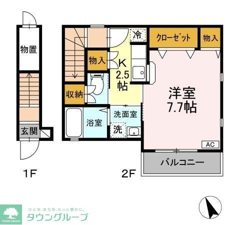 小田急線 千歳船橋駅 徒歩4分 2階建 築21年の間取り写真