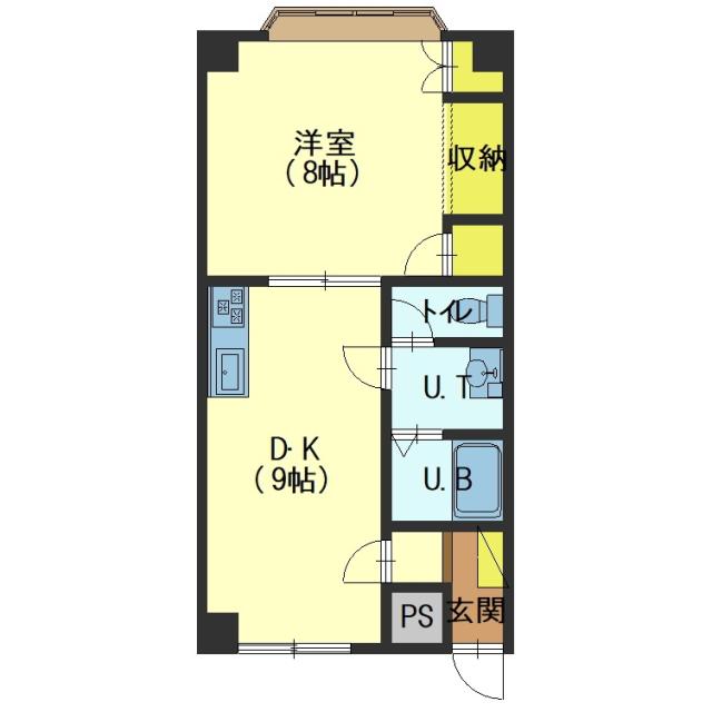 函館市人見町のアパートの間取り