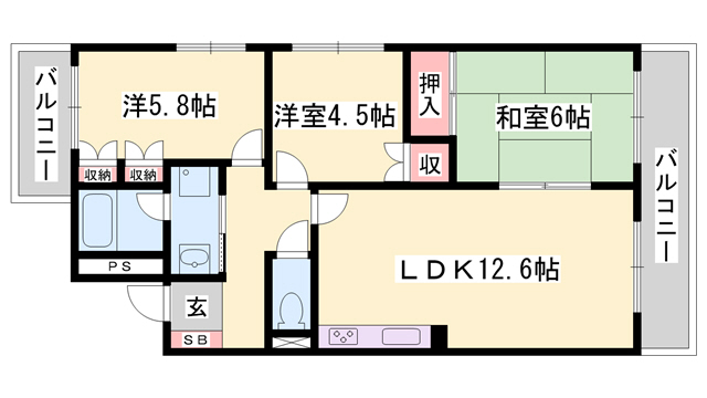 サニーハイツ嵐山の間取り