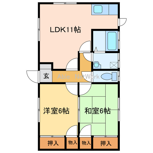 【坂井町三丁目16番35号貸家の間取り】