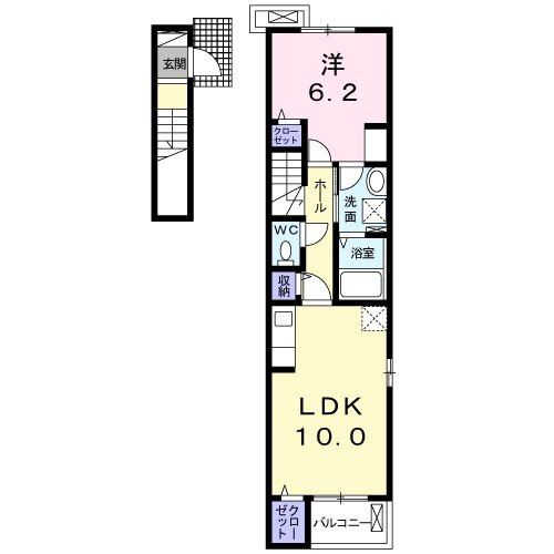 新居浜市国領のアパートの間取り