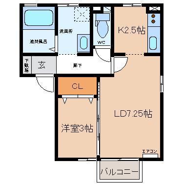 D-Room町村の間取り