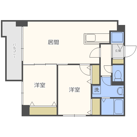 札幌市豊平区中の島一条のマンションの間取り