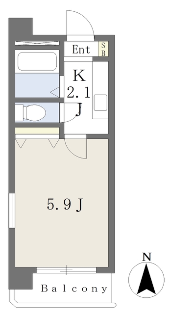 松山市木屋町のマンションの間取り