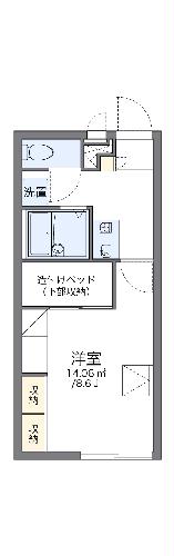 レオパレスＢＯＳＨＵＫＥ大久保の間取り