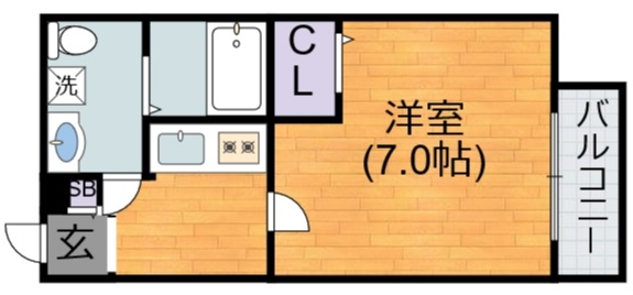 大阪市平野区平野馬場のアパートの間取り