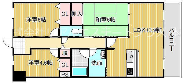 コスモ野洲2番館の間取り