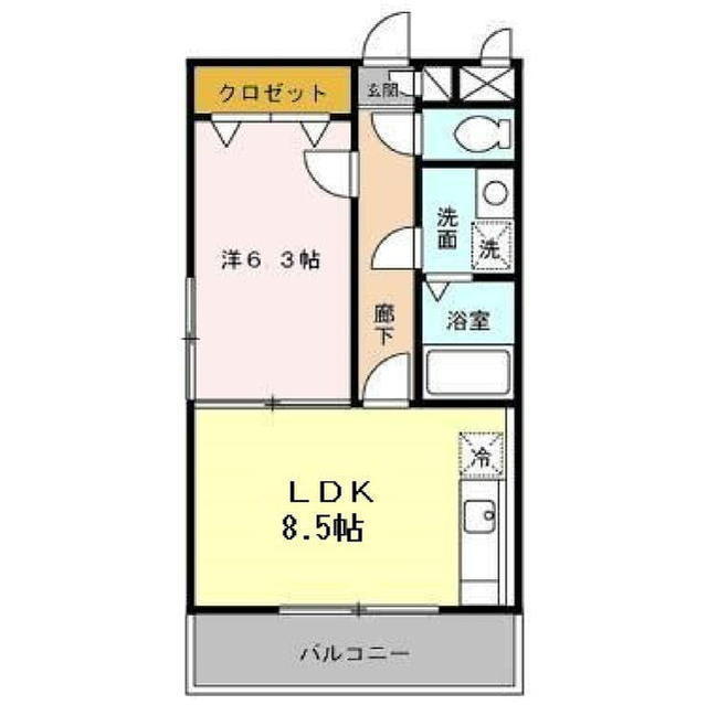 岐阜市六条北のアパートの間取り