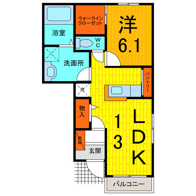 鳴門市里浦町粟津のアパートの間取り