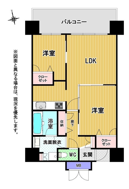 北九州市小倉北区馬借のマンションの間取り