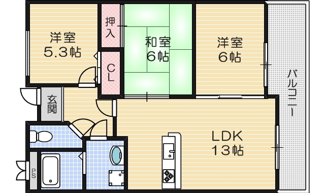 エスポワールササベの間取り