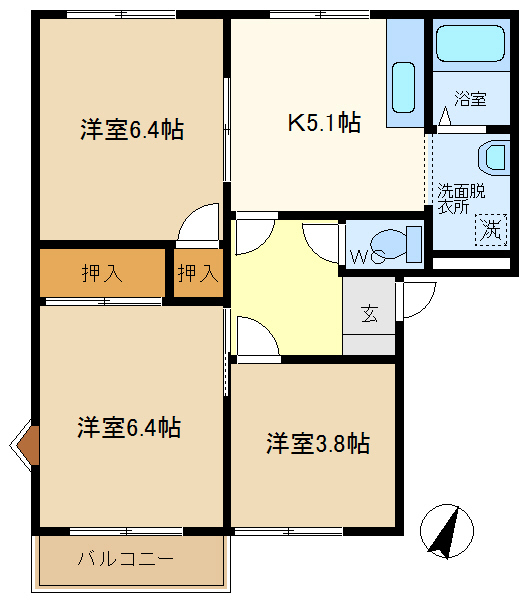 セントラルヴィレッヂＢの間取り