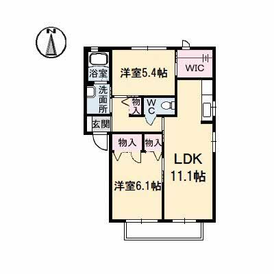 板野郡上板町椎本のアパートの間取り