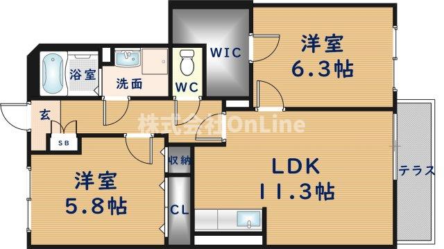 アドミラブール五条の宮1番館の間取り