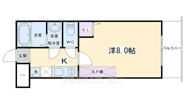 京都市東山区唐戸鼻町のマンションの間取り