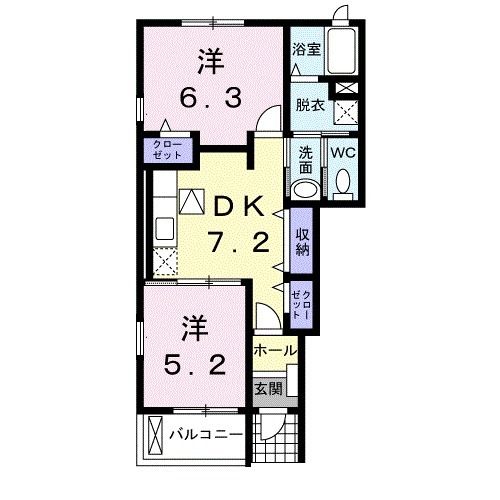 プラシード　ＮＳの間取り