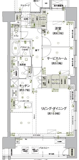 広島市南区段原のマンションの間取り