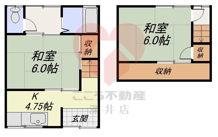 大阪市鶴見区浜３丁目貸家の間取り