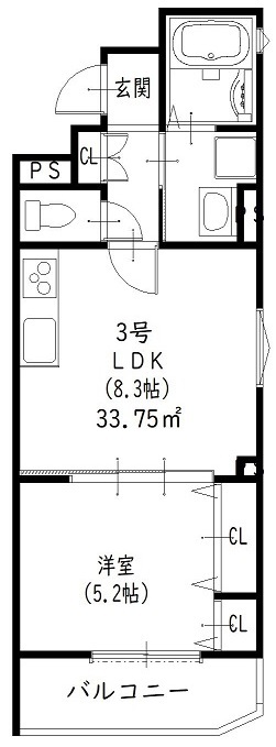 クリエオーレ津の辺町Iの間取り