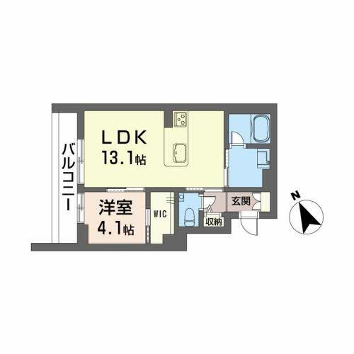 熊本市中央区出水のアパートの間取り