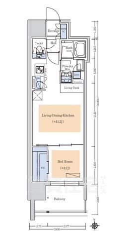 【大阪市西区阿波座のマンションの間取り】