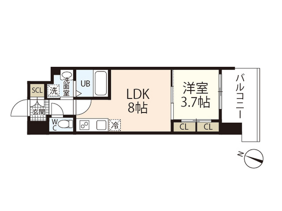 広島市西区観音本町のマンションの間取り