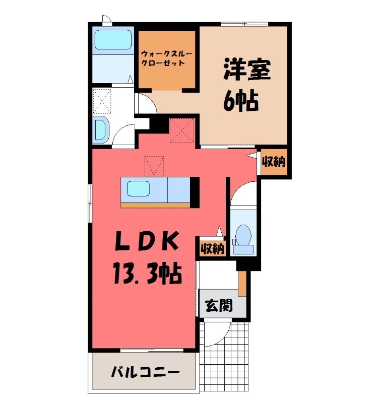 小山市大字乙女のアパートの間取り