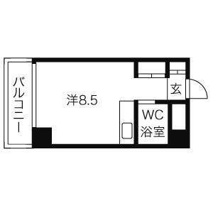 札幌市中央区南三条東のマンションの間取り