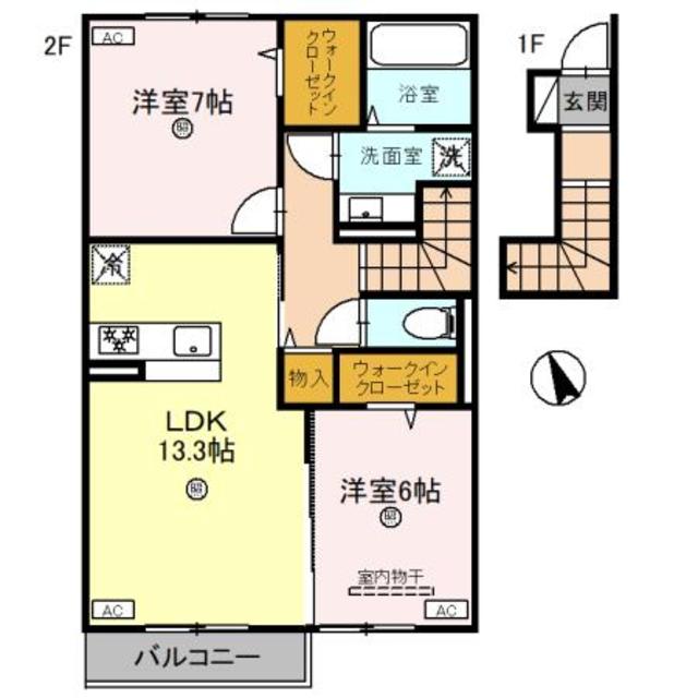 和泉市尾井町のアパートの間取り